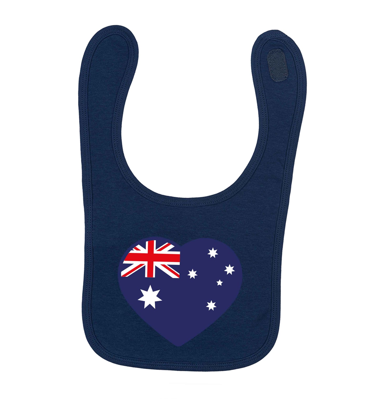 Australian Heart navy baby bib
