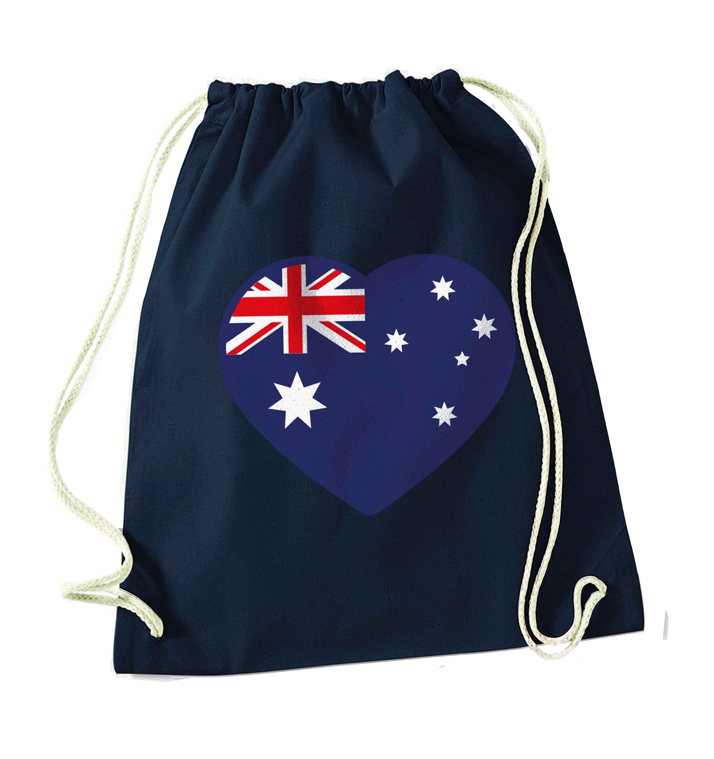 Australian Heart navy drawstring bag
