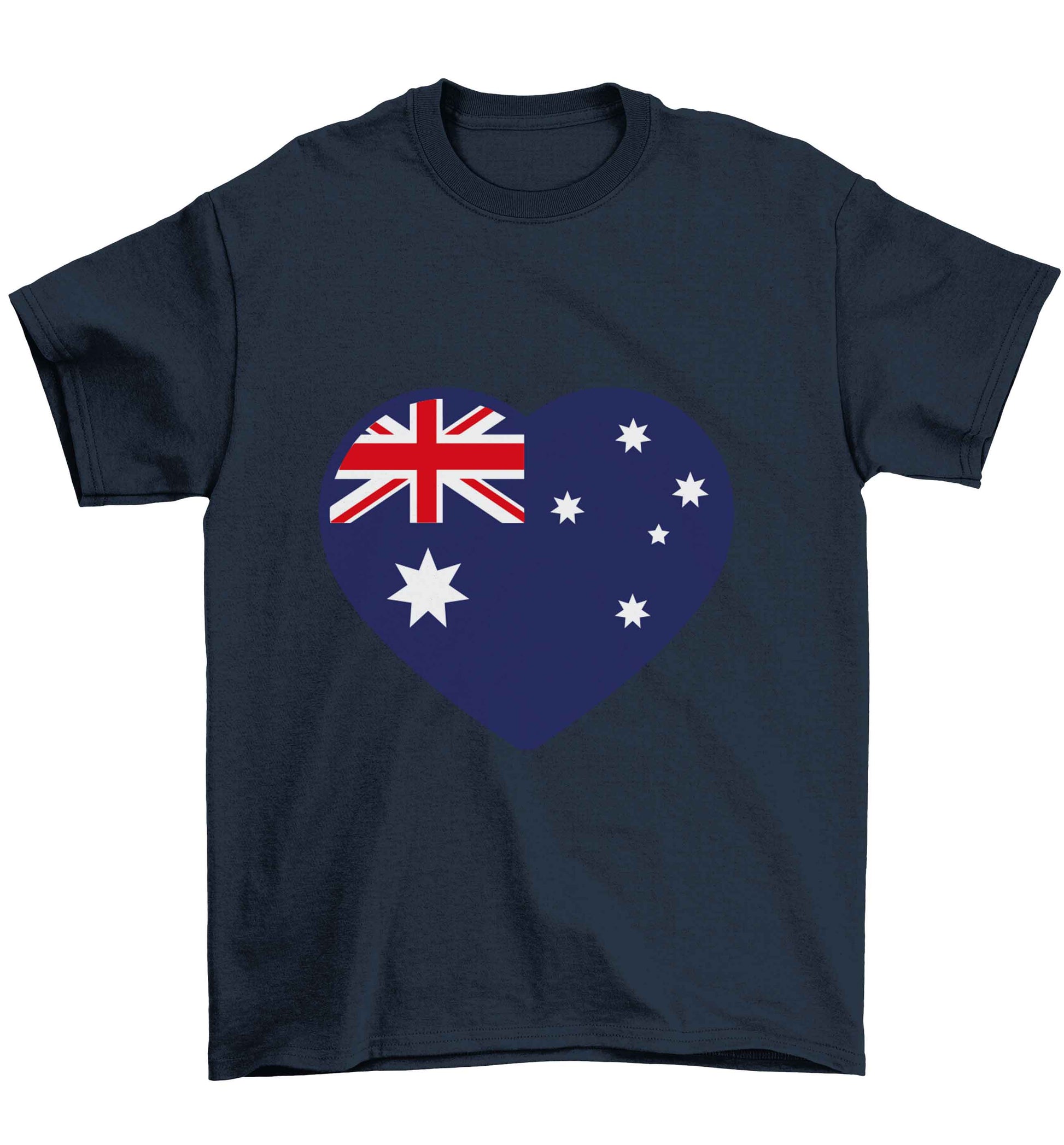 Australian Heart Children's navy Tshirt 12-13 Years
