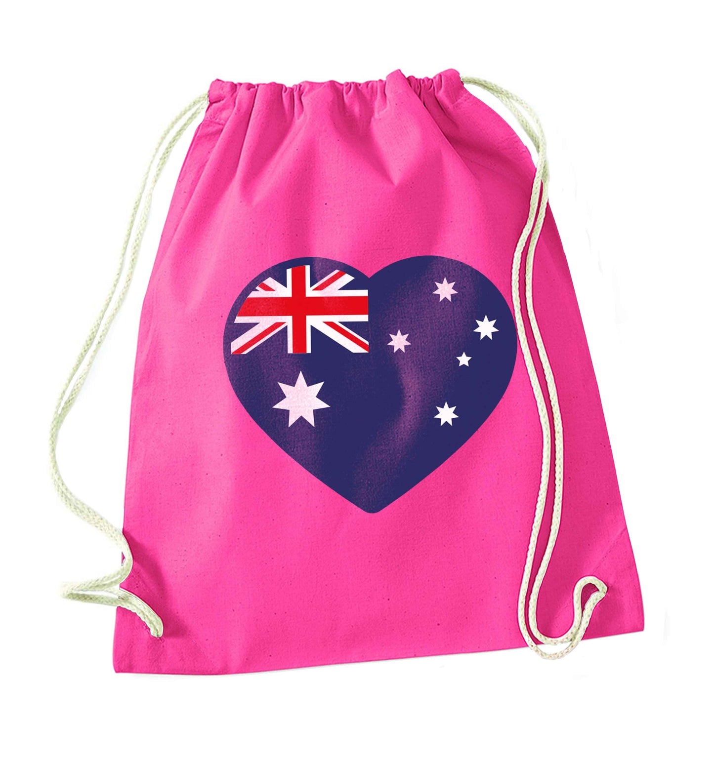Australian Heart pink drawstring bag