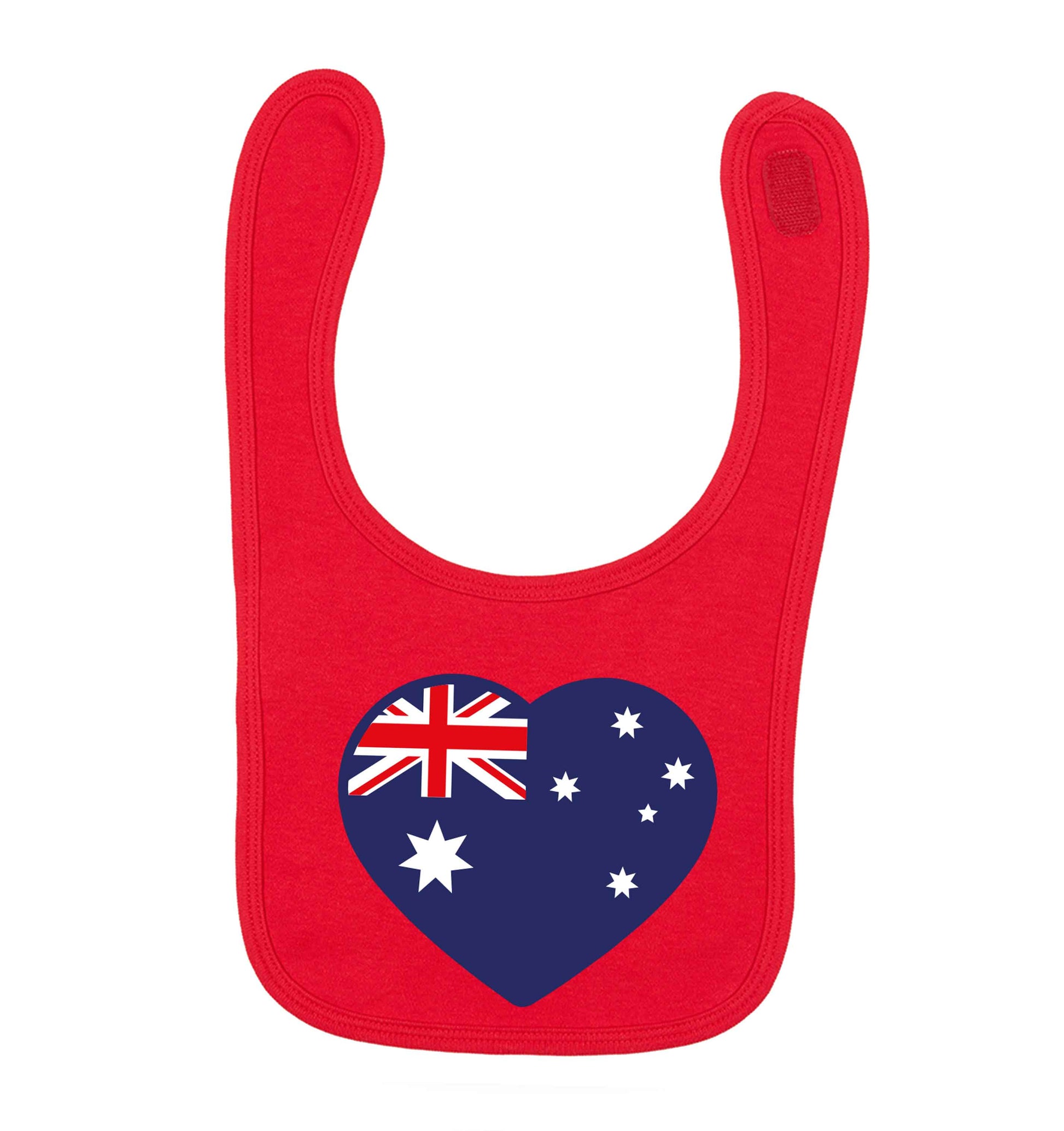 Australian Heart red baby bib