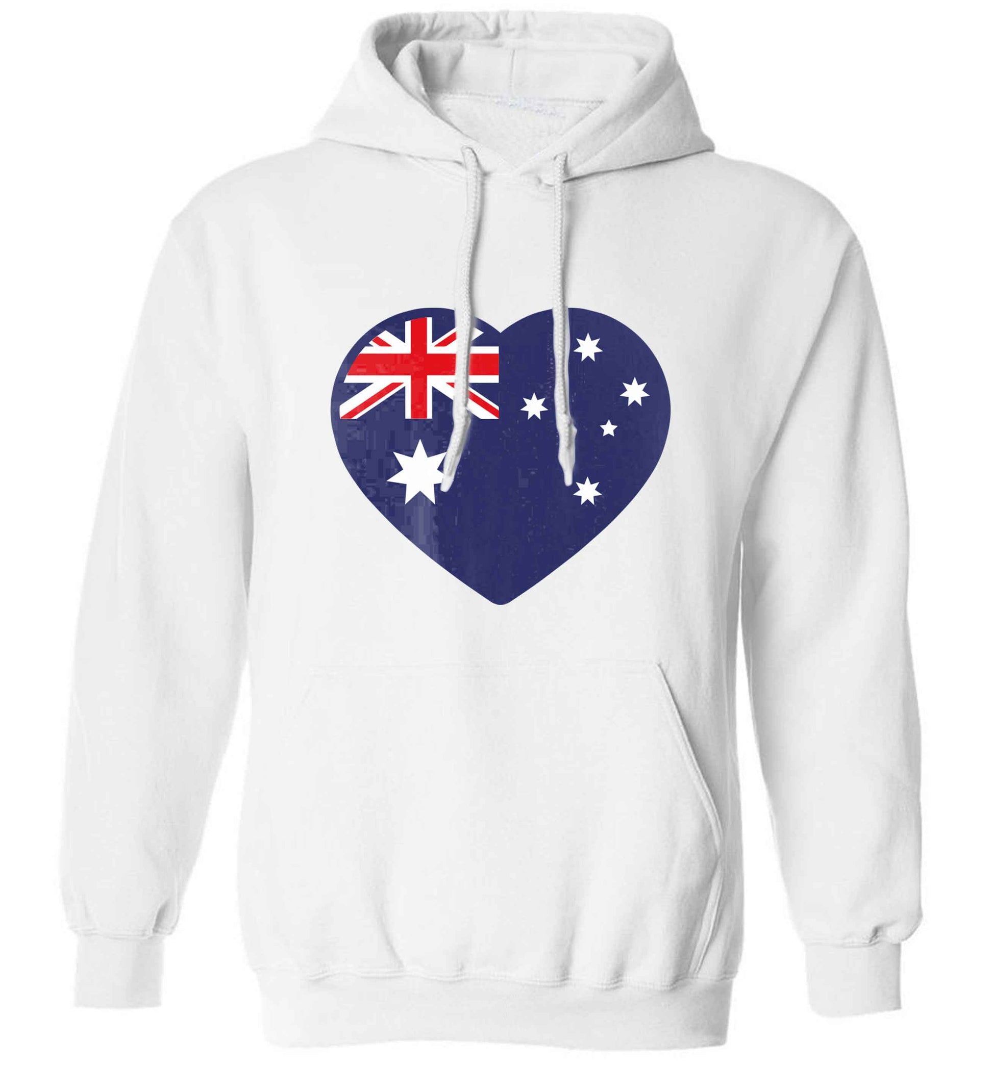 Australian Heart adults unisex white hoodie 2XL