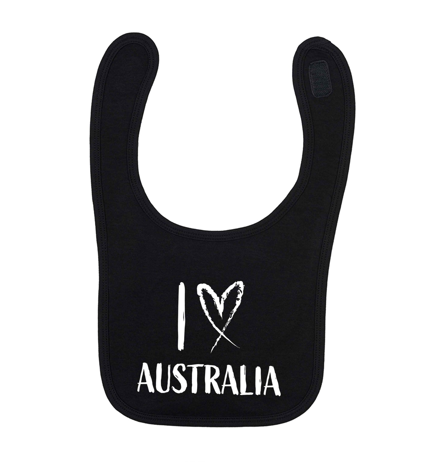 I Love Australia black baby bib