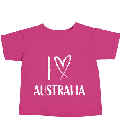I Love Australia pink baby toddler Tshirt 2 Years
