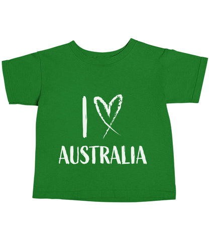 I Love Australia green baby toddler Tshirt 2 Years