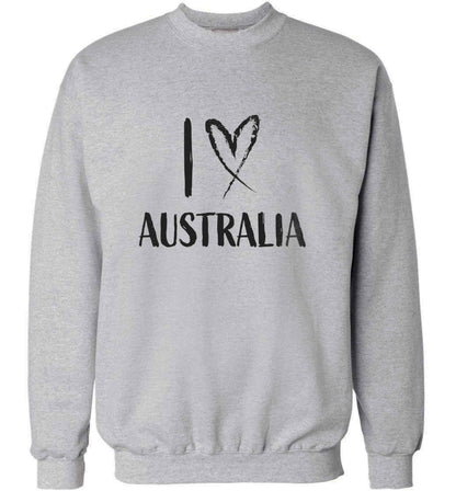 I Love Australia adult's unisex grey sweater 2XL