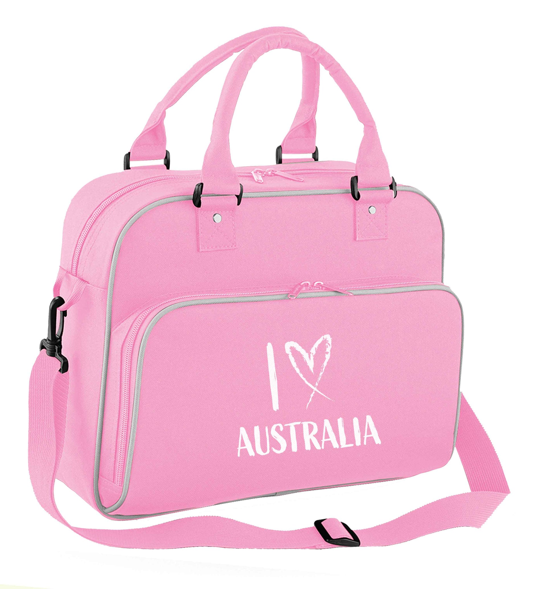 I Love Australia children's dance bag baby pink