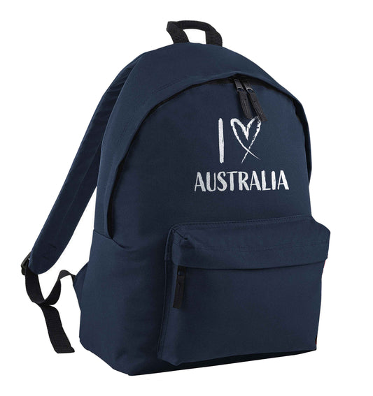 I Love Australia navy children's backpack