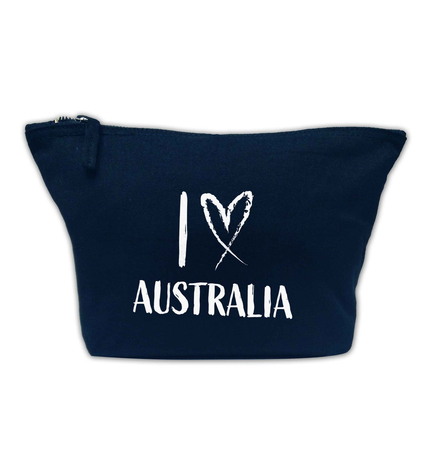 I Love Australia navy makeup bag