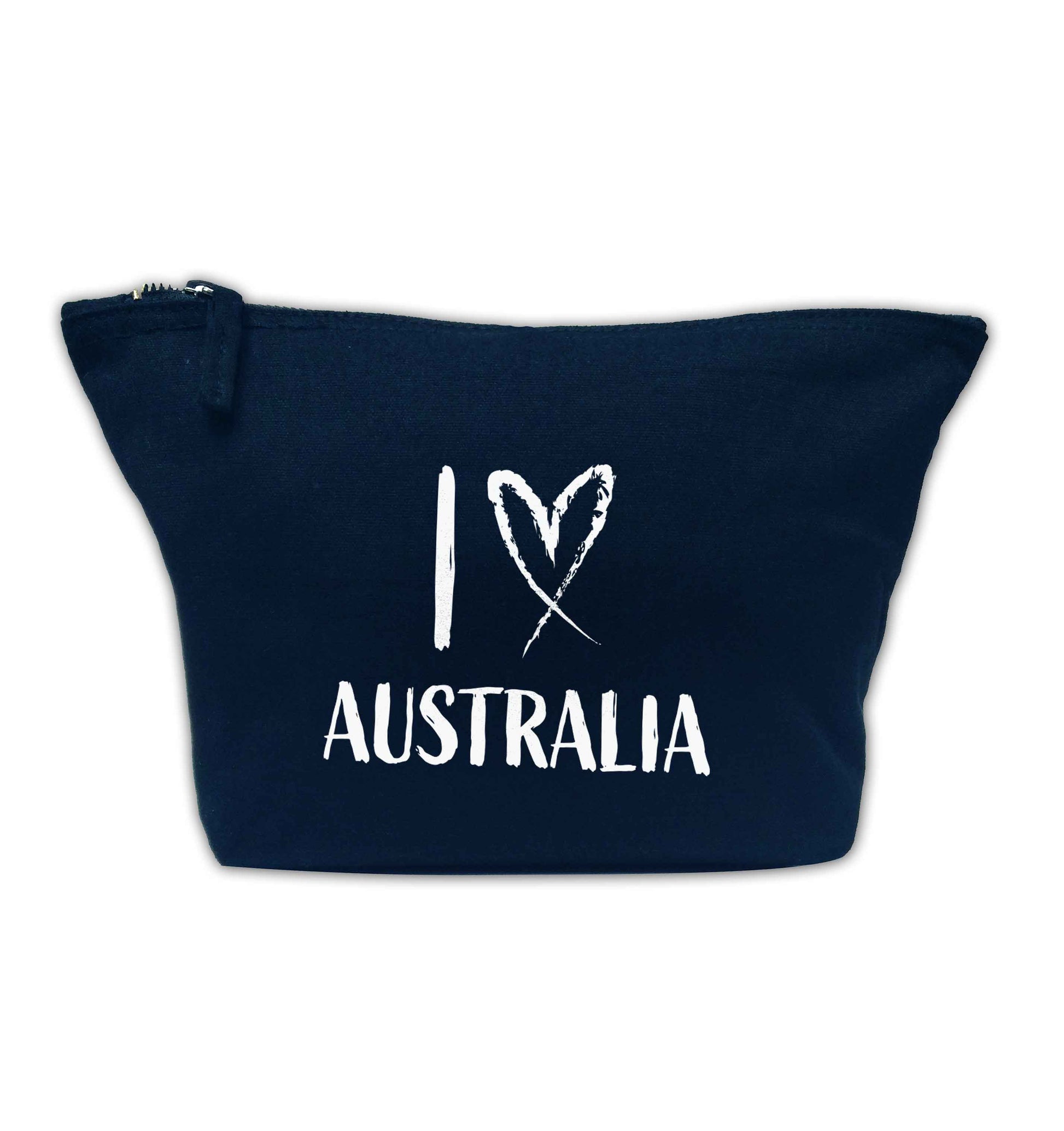I Love Australia navy makeup bag