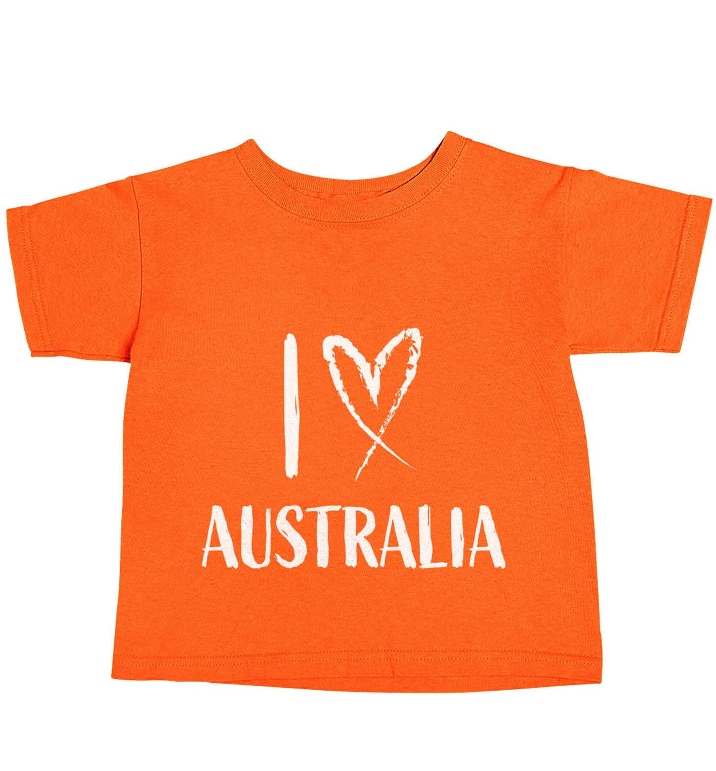 I Love Australia orange baby toddler Tshirt 2 Years