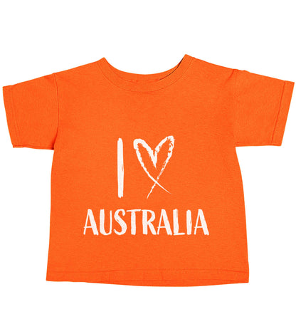 I Love Australia orange baby toddler Tshirt 2 Years