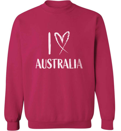 I Love Australia adult's unisex pink sweater 2XL