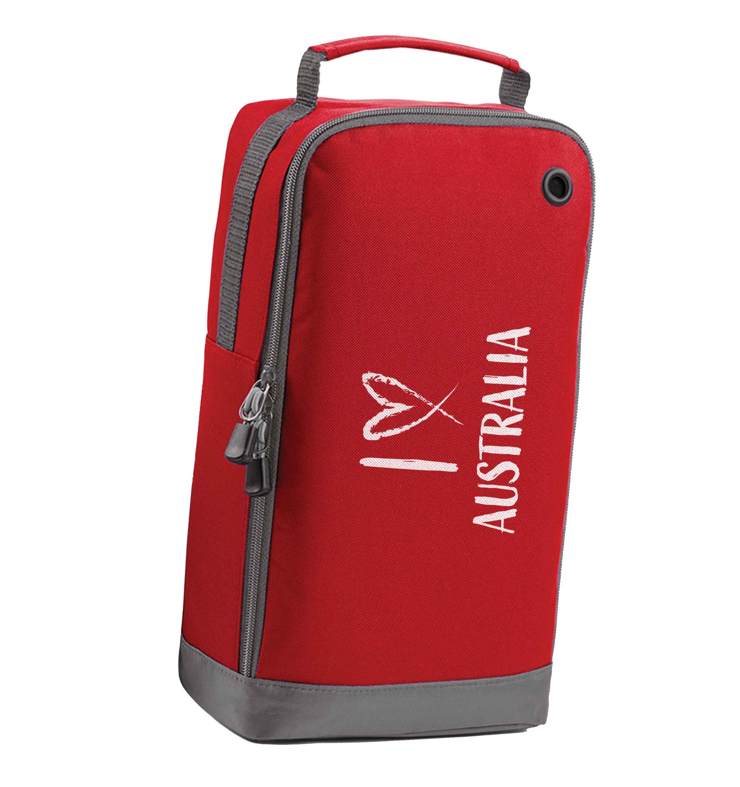 I Love Australia red sports shoe bag horizontal print