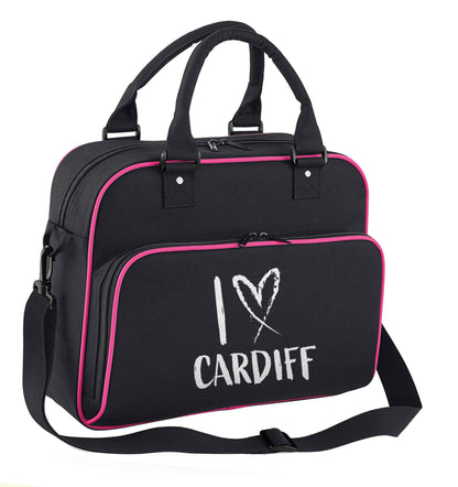 I love Cardiff children's dance bag black with pink detail
