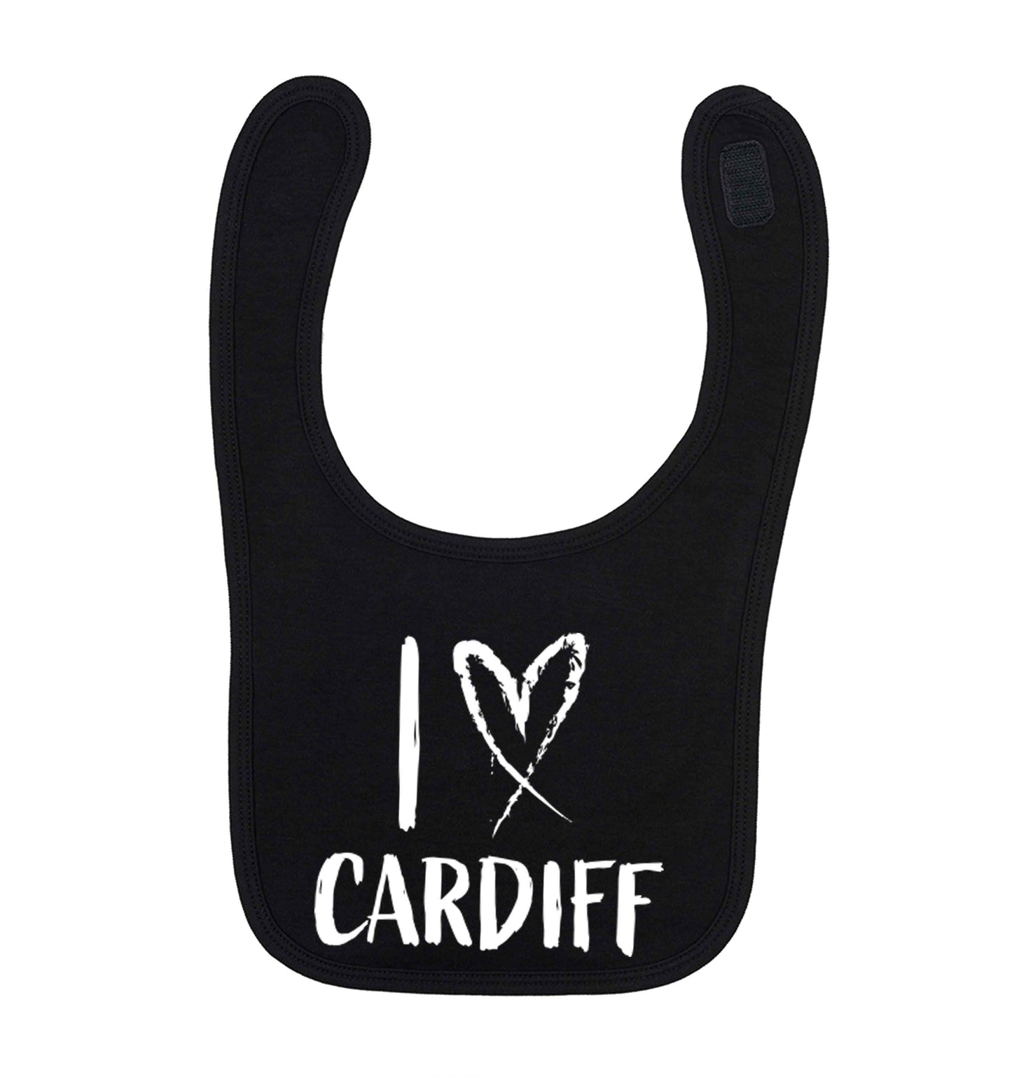 I love Cardiff black baby bib