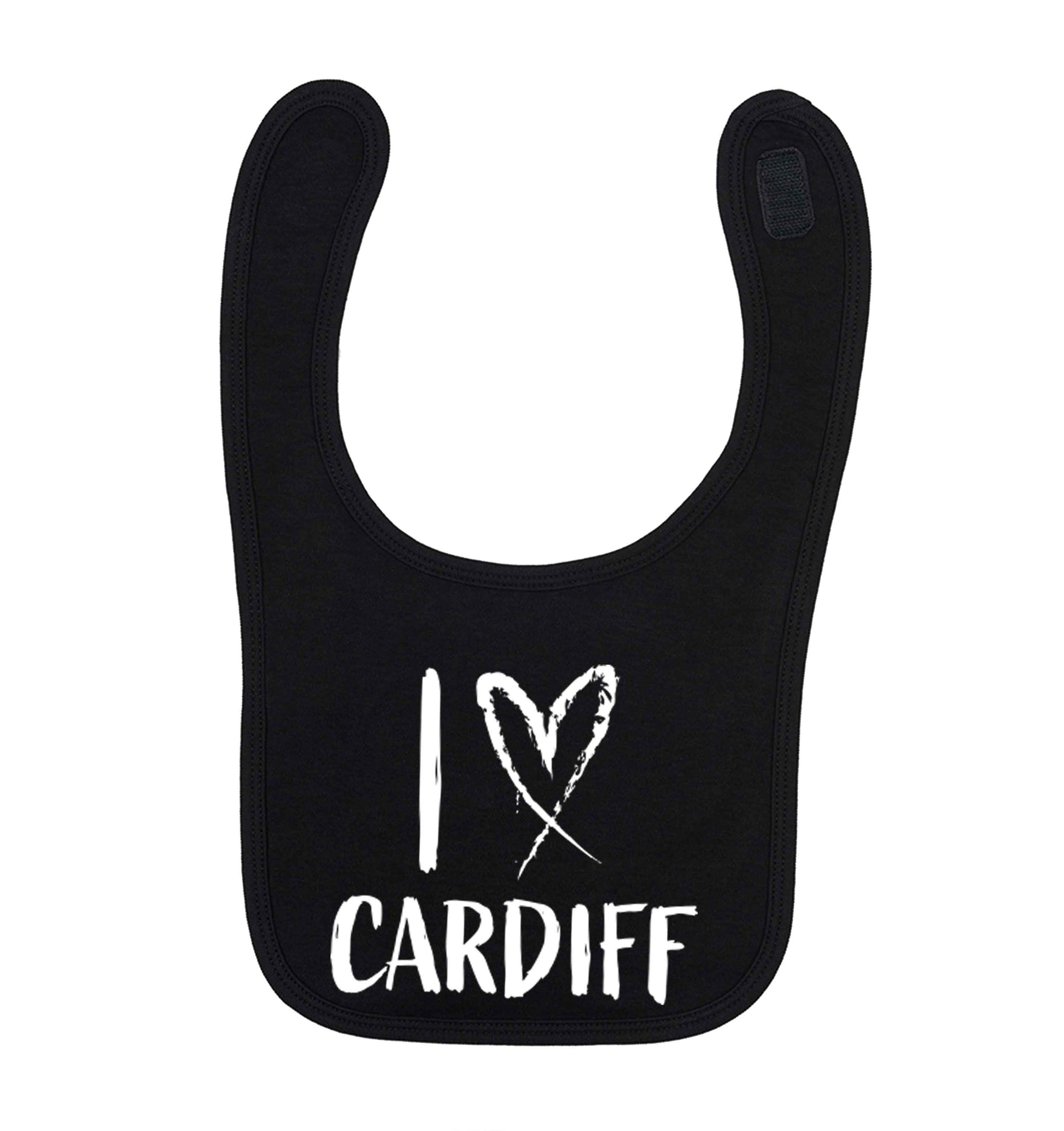 I love Cardiff black baby bib