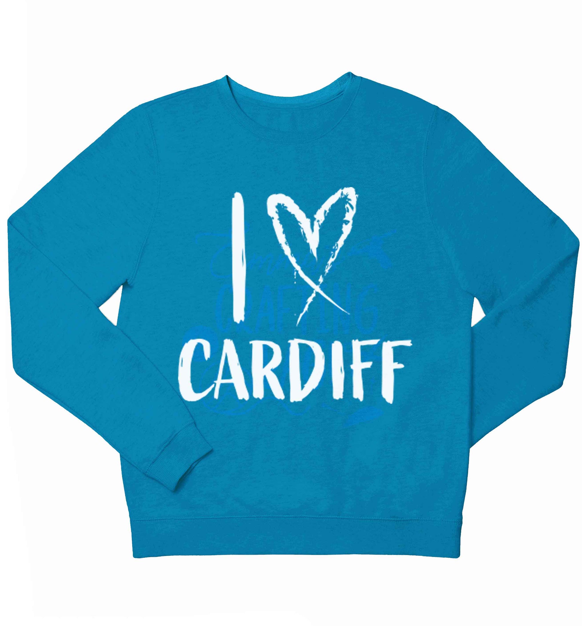 I love Cardiff children's blue sweater 12-13 Years