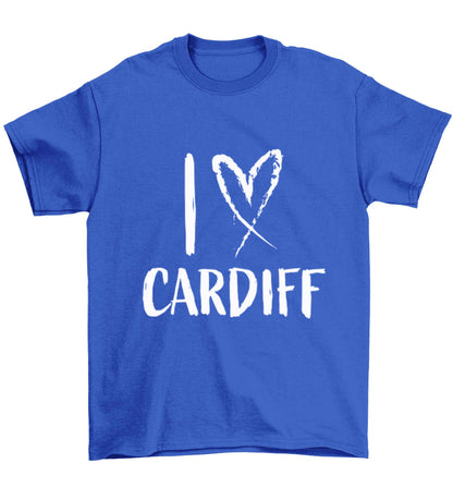 I love Cardiff Children's blue Tshirt 12-13 Years