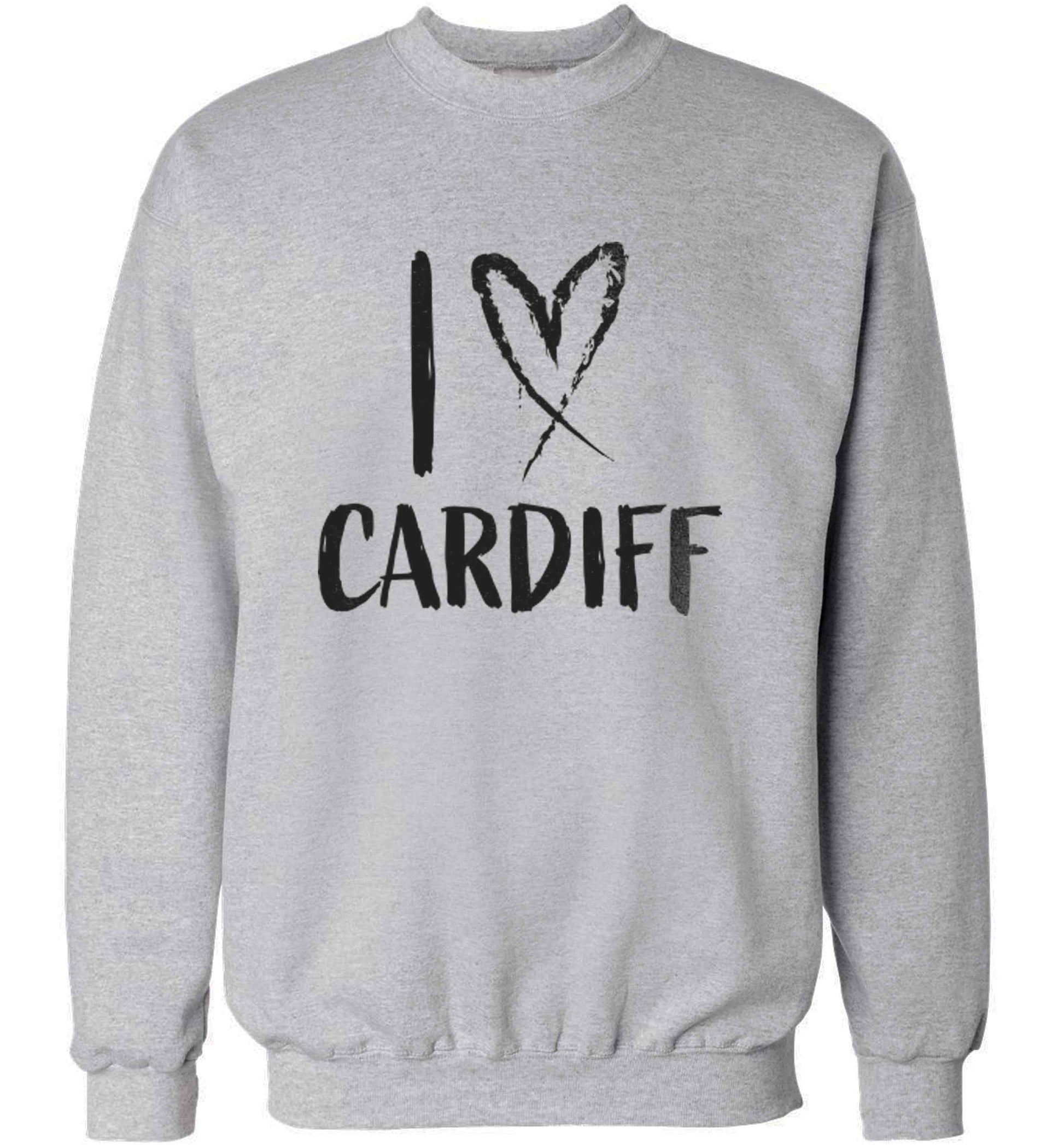 I love Cardiff adult's unisex grey sweater 2XL