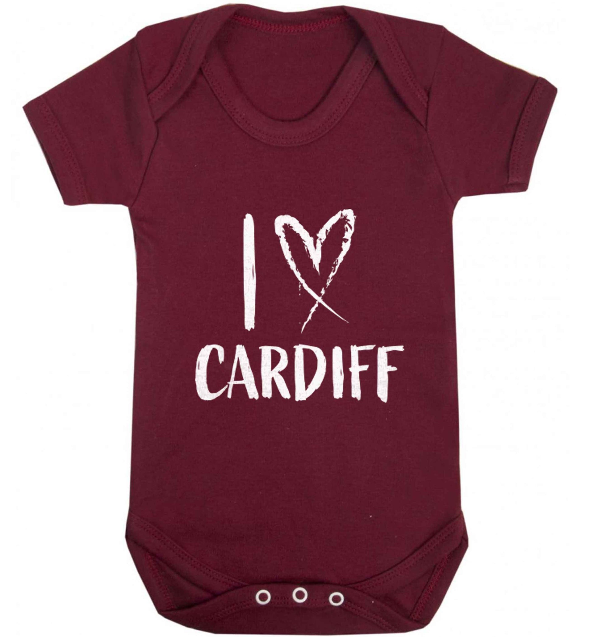 I love Cardiff baby vest maroon 18-24 months