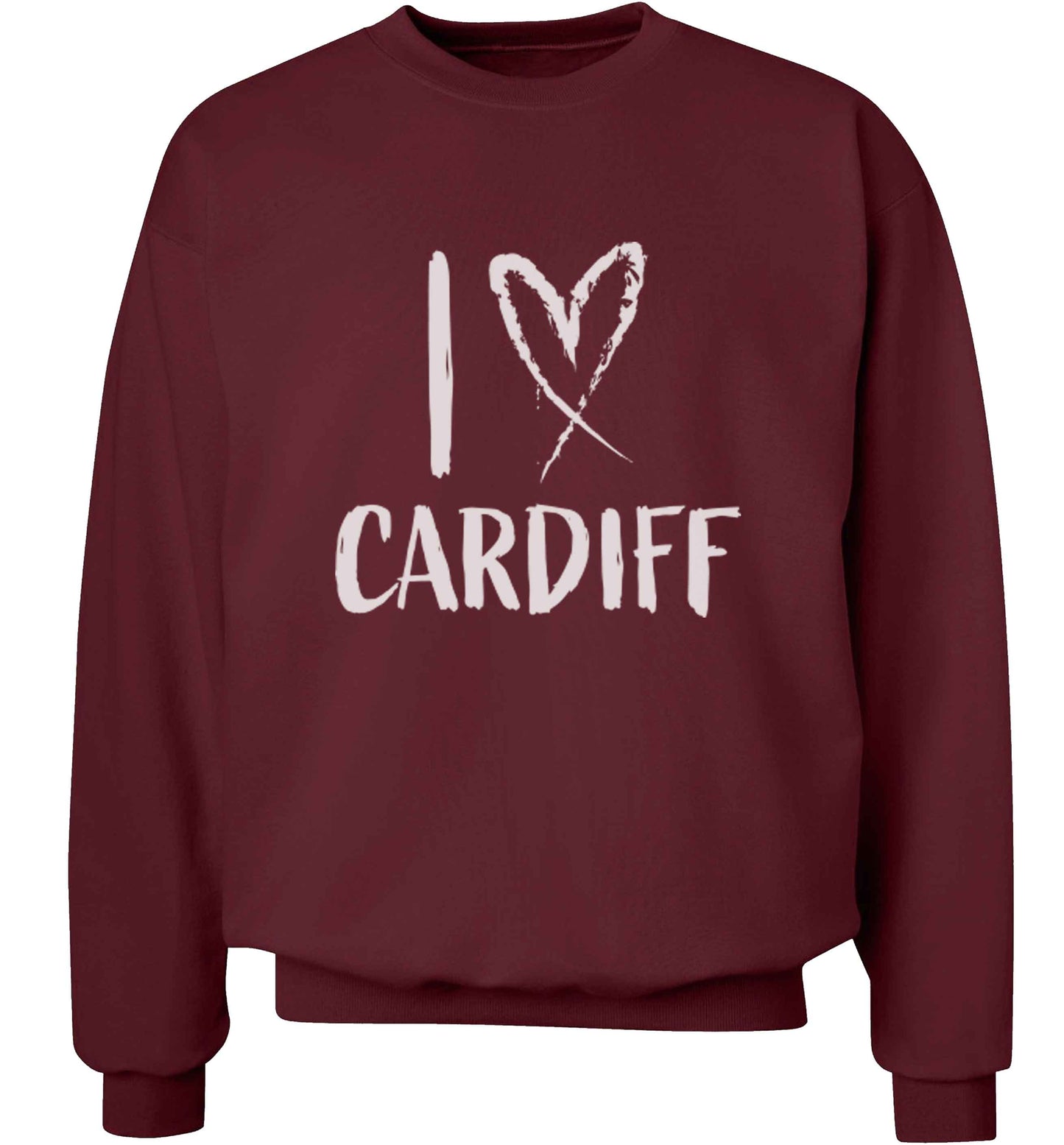 I love Cardiff adult's unisex maroon sweater 2XL