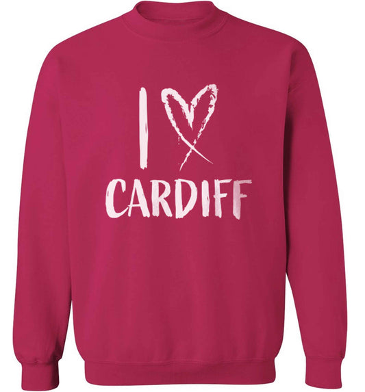 I love Cardiff adult's unisex pink sweater 2XL