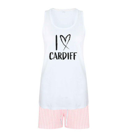 I love Cardiff size XL women's pyjama shorts set in pink 