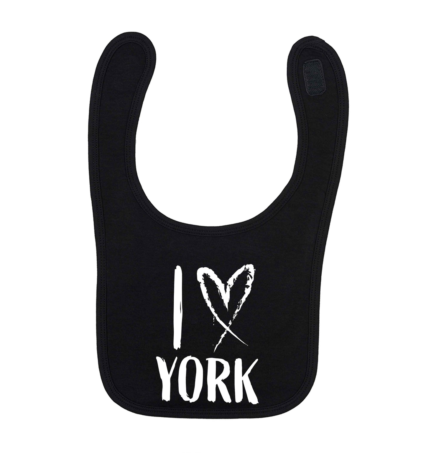 I love York black baby bib