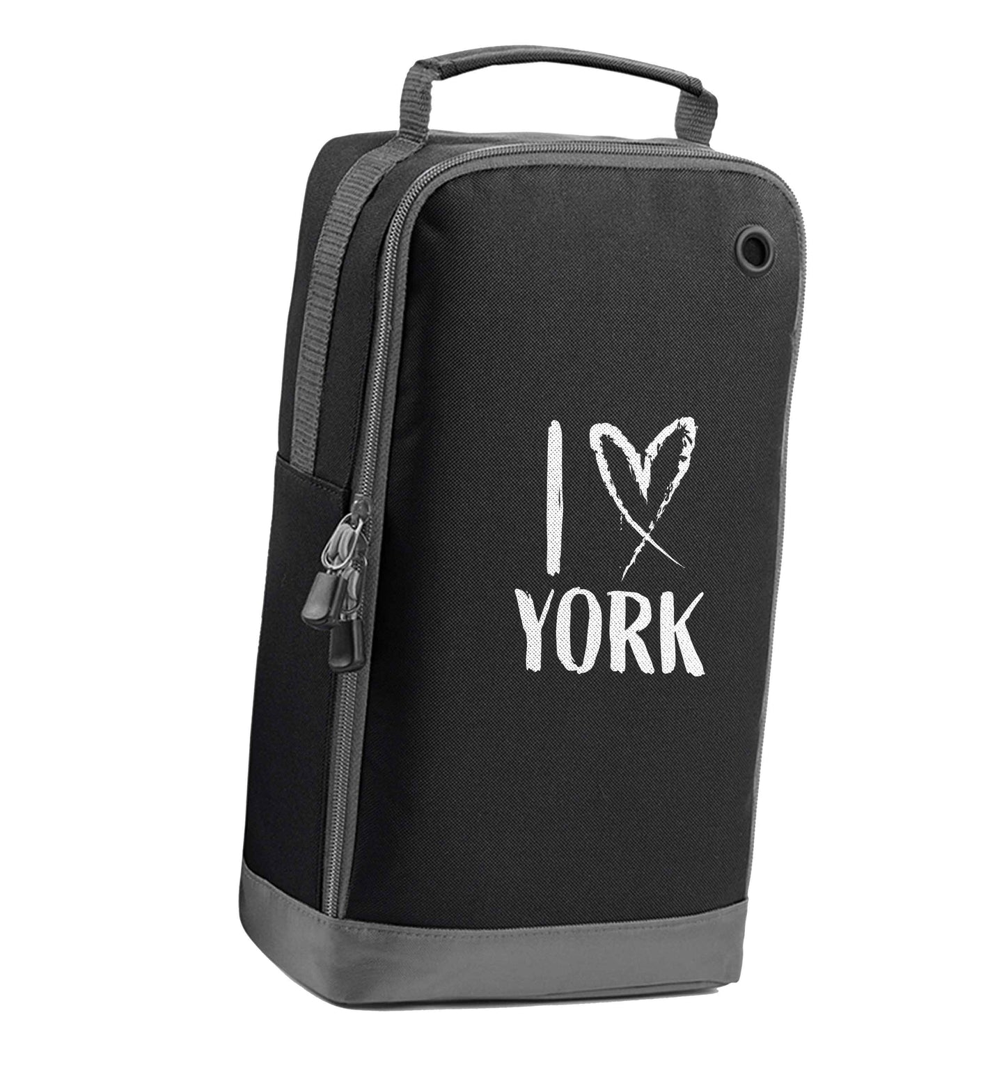 I love York black sports shoe bag vertical print