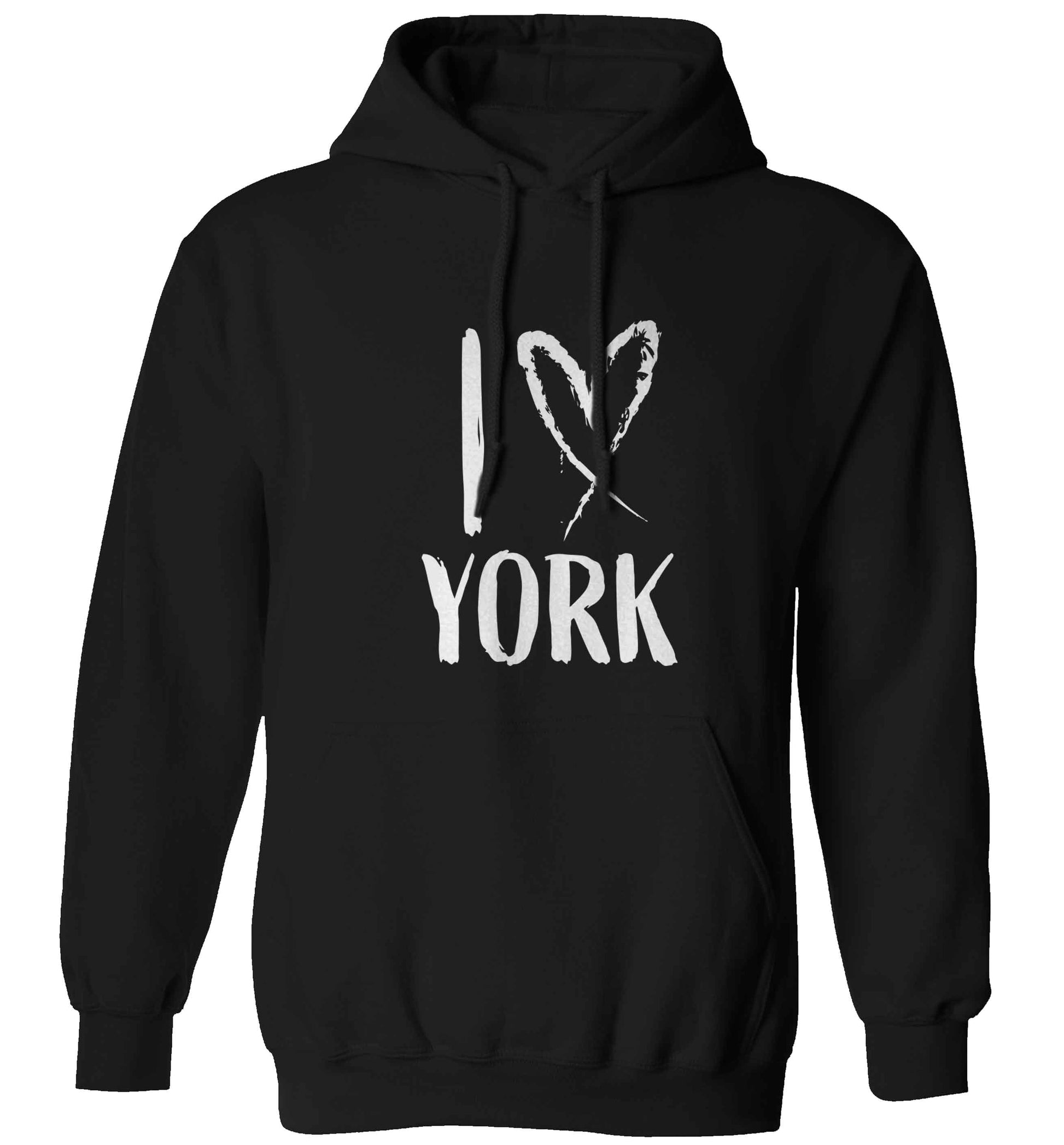I love York adults unisex black hoodie 2XL