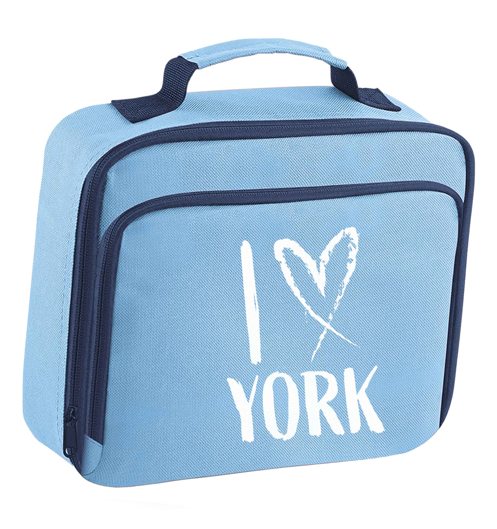 I love York insulated blue lunch bag cooler