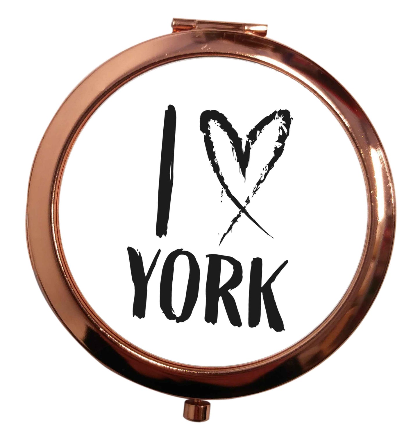I love York rose gold circle pocket mirror