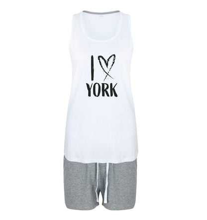 I love York size XL women's pyjama shorts set in pink 