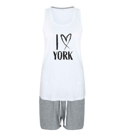 I love York size XL women's pyjama shorts set in pink 