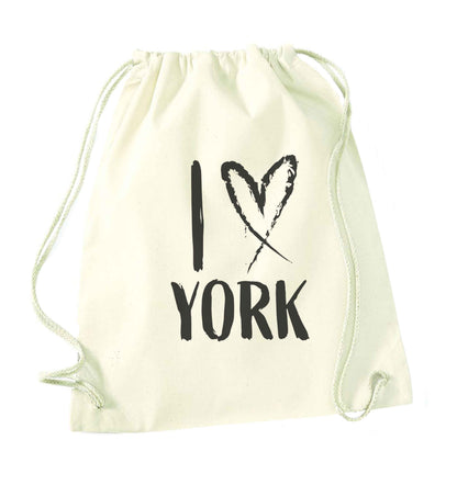 I love York natural drawstring bag
