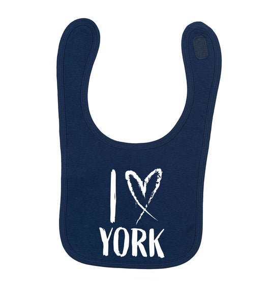 I love York navy baby bib