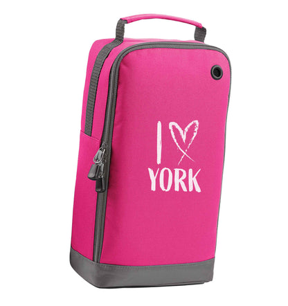 I love York pink sports shoe bag vertical print