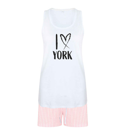 I love York size XL women's pyjama shorts set in pink 