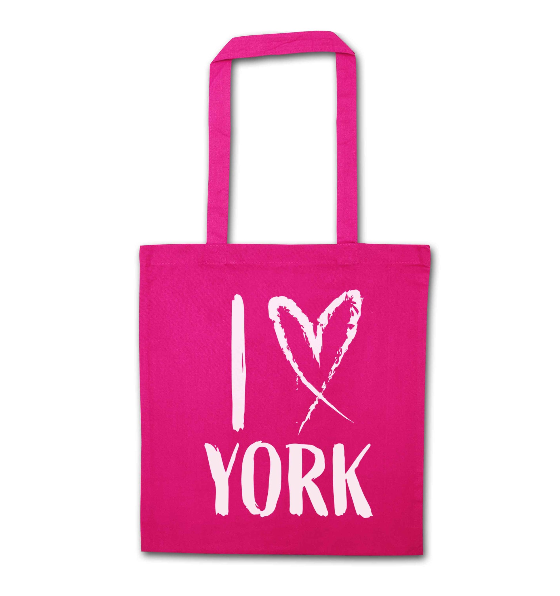 I love York pink tote bag
