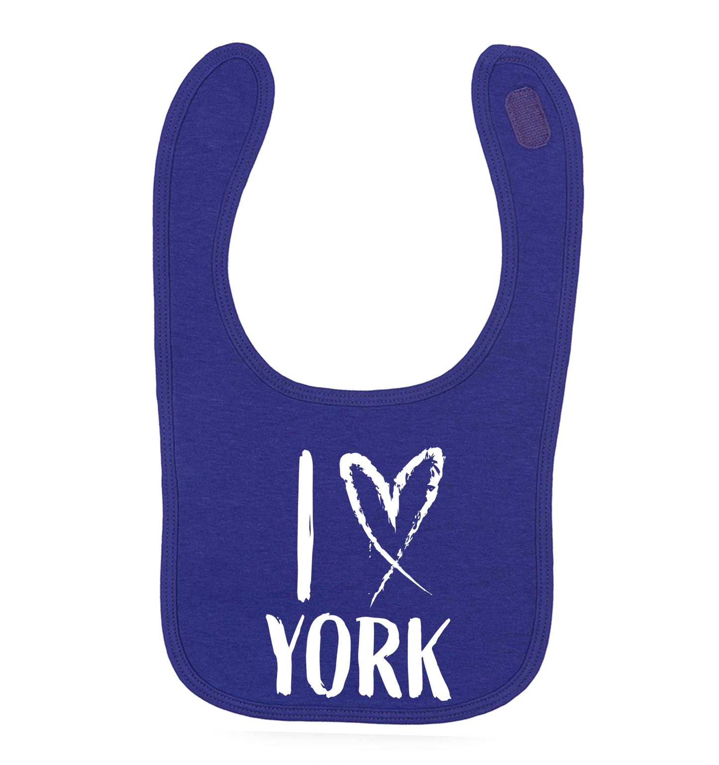 I love York purple baby bib