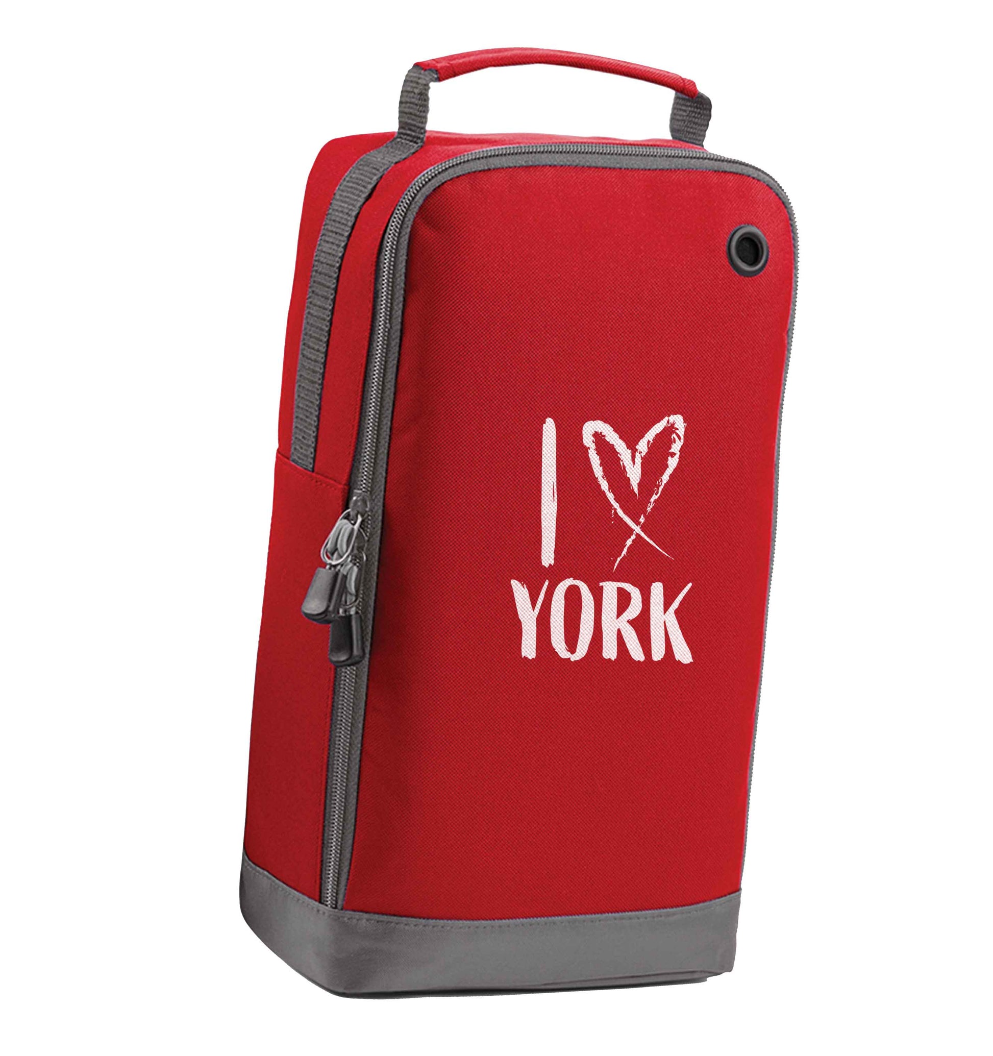 I love York red sports shoe bag vertical print