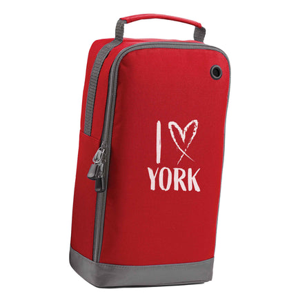 I love York red sports shoe bag vertical print
