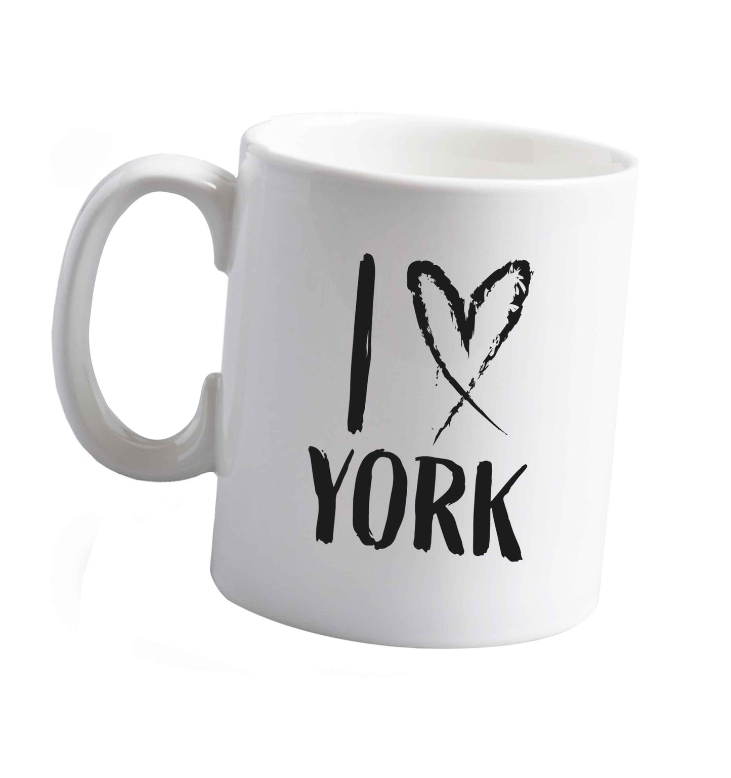 10 oz I love York ceramic mug right handed