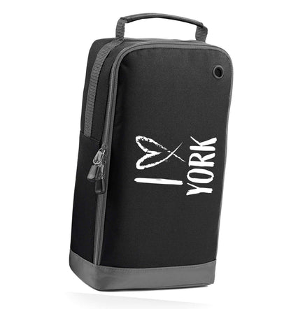 I love York black sports shoe bag horizontal print