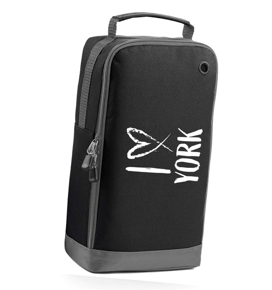 I love York black sports shoe bag horizontal print