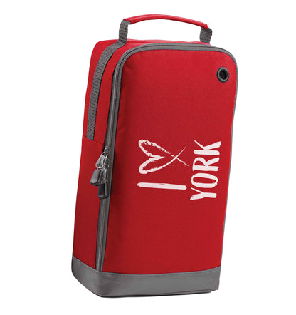 I love York red sports shoe bag horizontal print