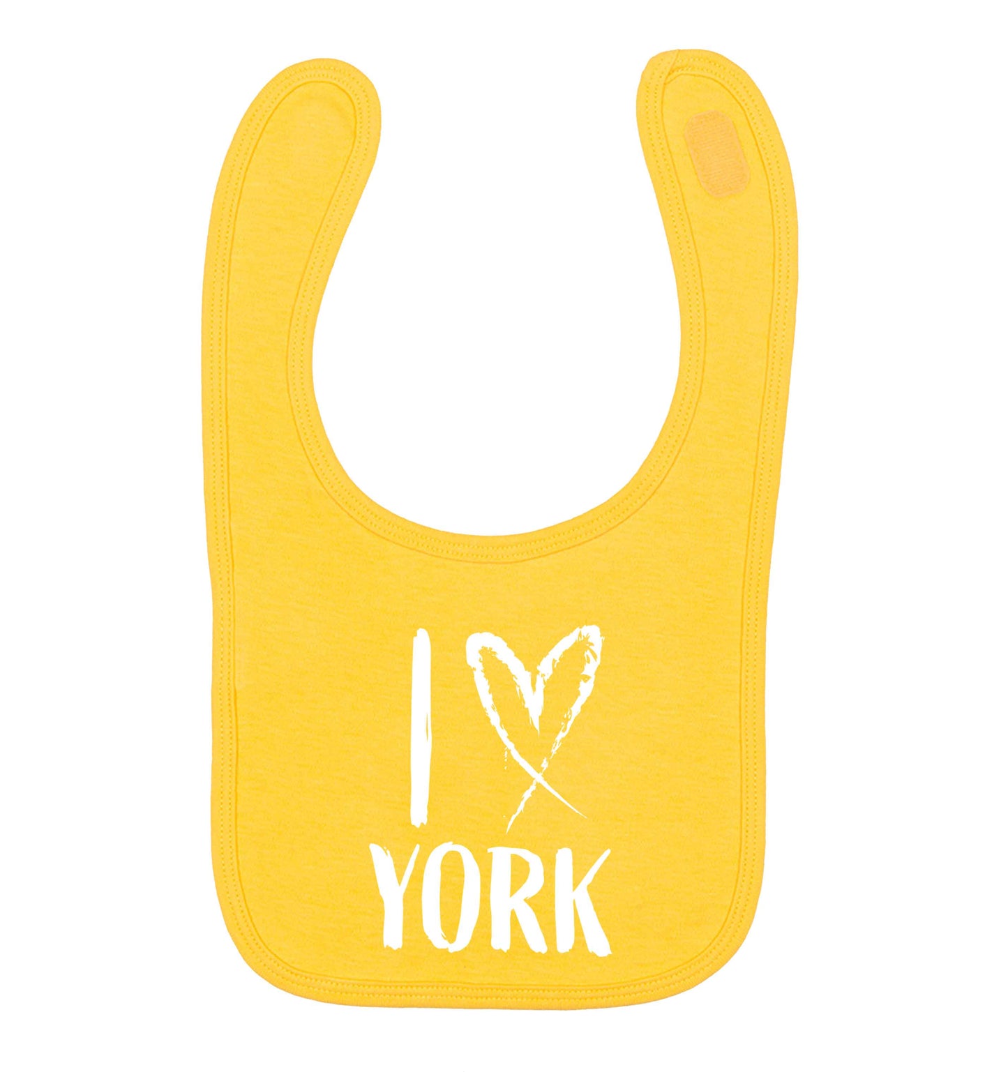 I love York yellow baby bib
