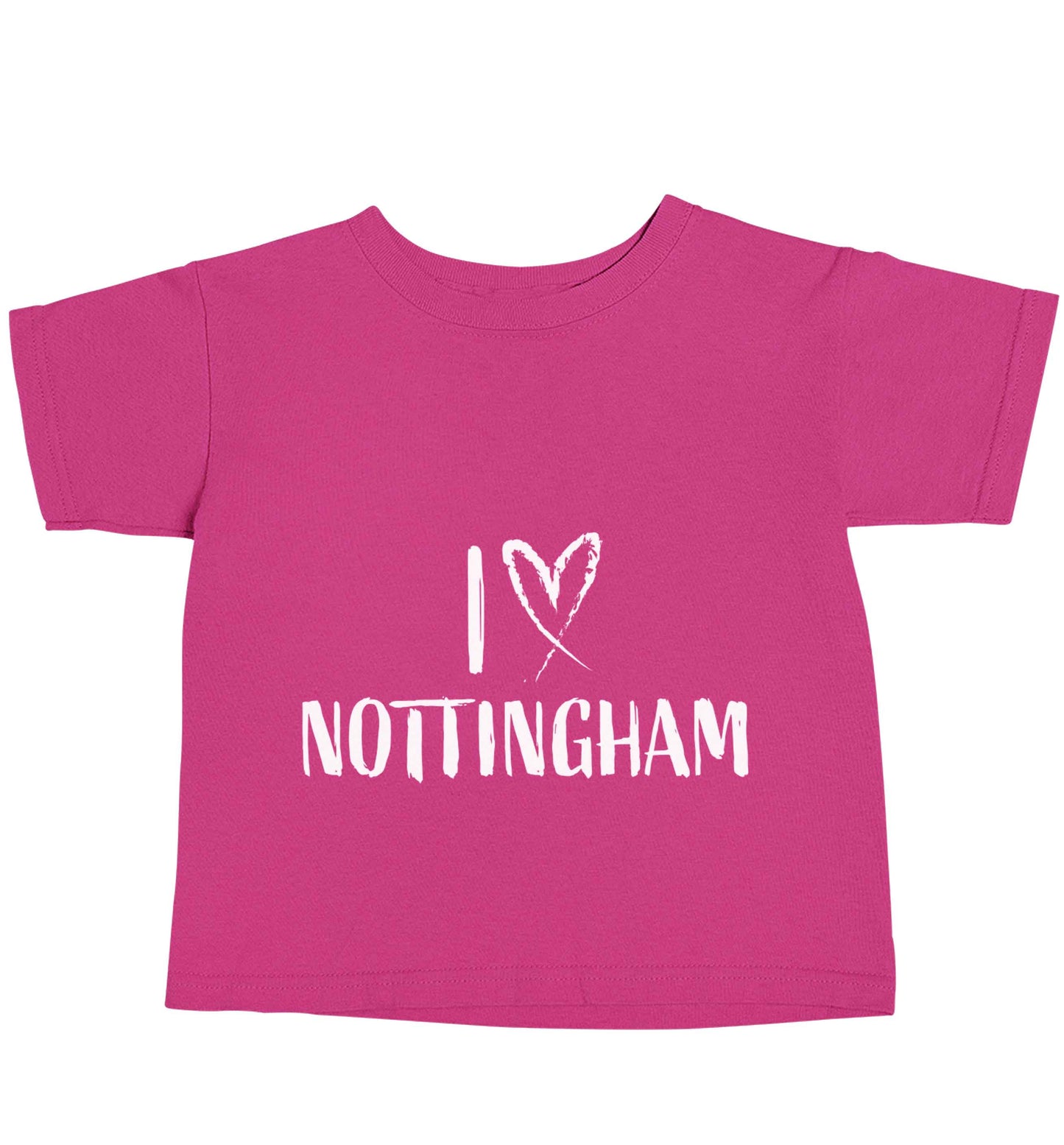 I love Nottingham pink baby toddler Tshirt 2 Years