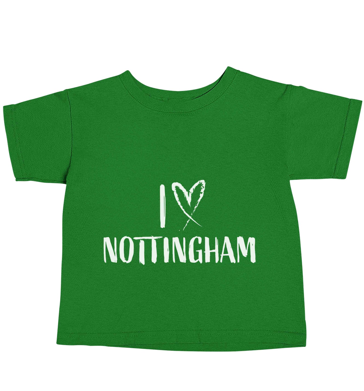 I love Nottingham green baby toddler Tshirt 2 Years